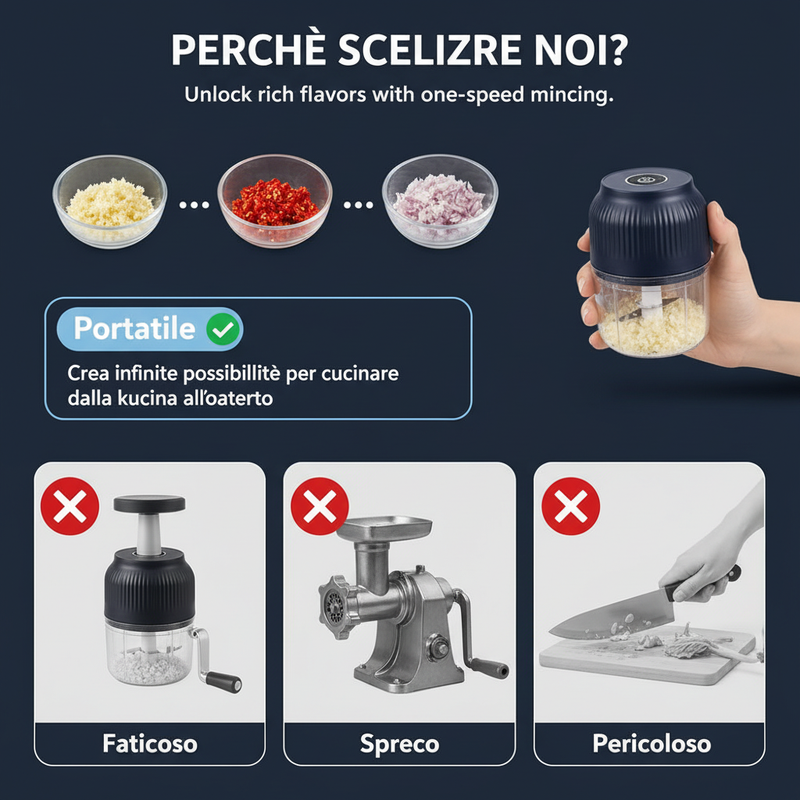 Robot da Cucina Multifunzione – Pasta d'Aglio, Purè di Zucca & Tritacarne